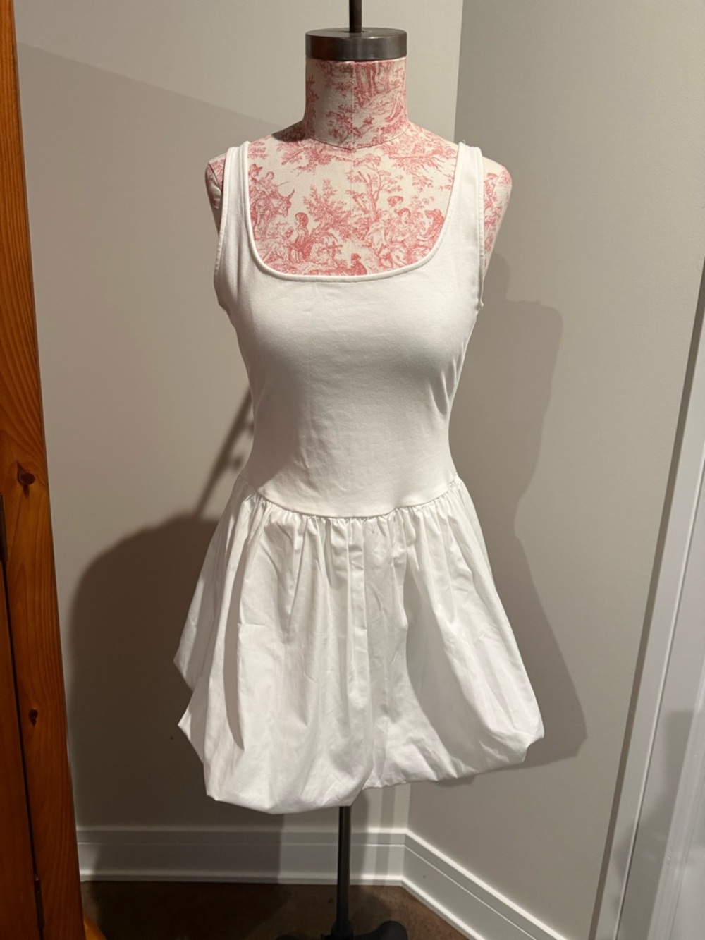Mango White bubbleskirt dress